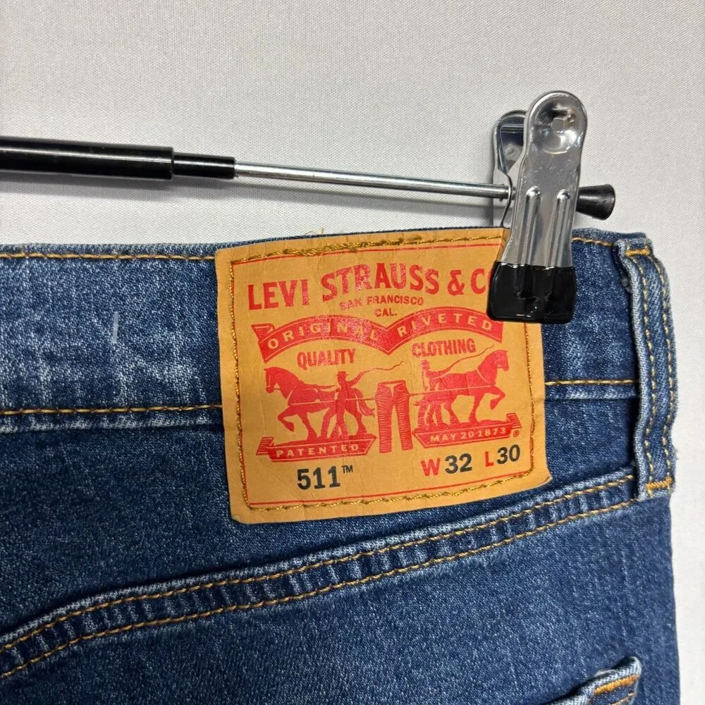 NWT Levi's 511 Slim Fit Jeans Men Size 32x30 Blue Denim Stretch C132 -28